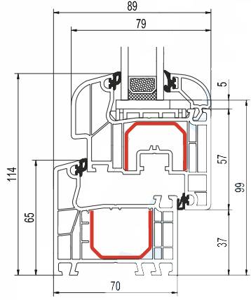 Aluplast IDEAL 4000 RL przekroj