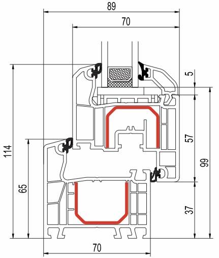 Aluplast IDEAL 4000 SL przekroj